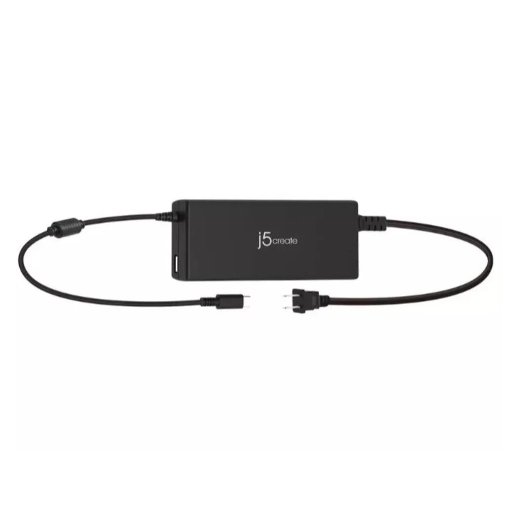 j5create 100W PD USB C Super Charger With USB A Port Black